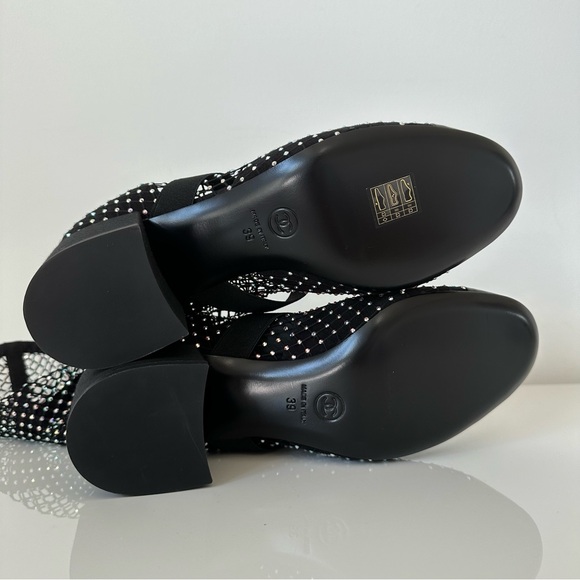 CHANEL
Resille Strass Kid Suede Patent Mary Jane Black Knee High Boots - Picture 13 of 15